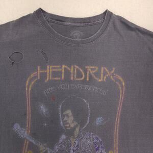 Jimi Hendrix Band Crew Neck Short Sleeve Graphic T Shirt Mens Size 2XL Blue